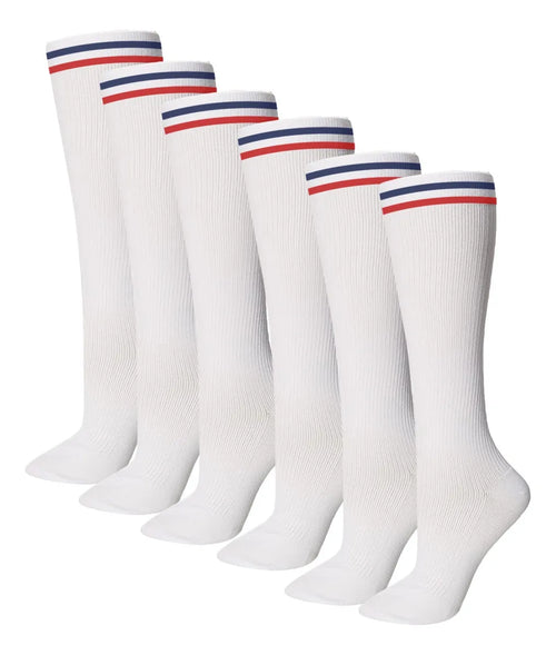 Calceta Escolar Camila Bicolor Rayada Larga