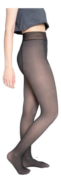 Malla Media Térmica Traslucida Varios Diseños Mujer Forro Polar Afelpado