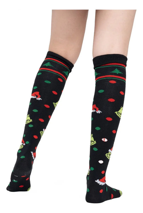 Calceta Larga Medieta Navideña Grinch Santa