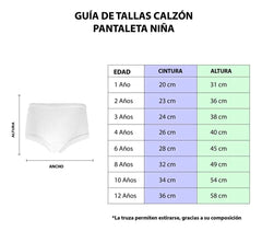 Calzón Pantaleta de Algodón Niña 3 Piezas