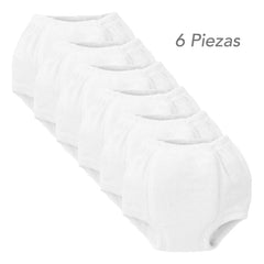 Calzón Pañal Entrenador Bebé Algodón Suave Reutilizable 6pzs