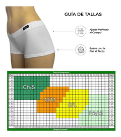 3pzs Ropa Interior Mujer Boxer 3/4 Fibra Bambú Moldea Figura