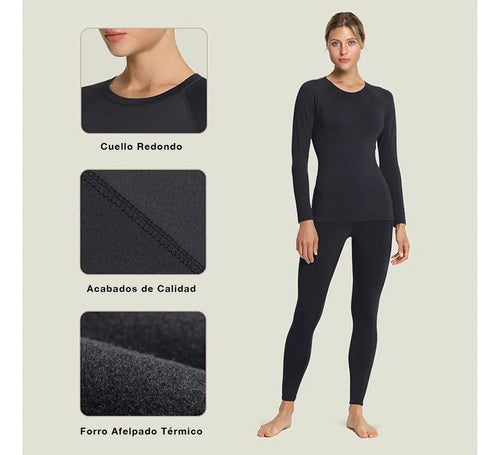 Playera Térmica Manga Larga Mujer Afelpada Polar Caliente 3 Piezas