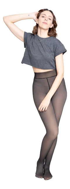 Malla Media Térmica Traslucida Varios Diseños Mujer Forro Polar Afelpado