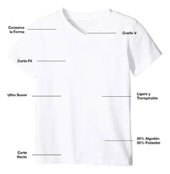 Playera Manga Corta Ultra Blanca Cuello V Hombre