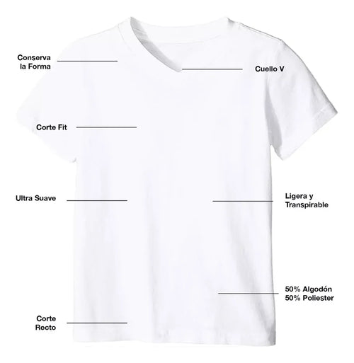 Playera Manga Corta Ultra Blanca Cuello V Hombre
