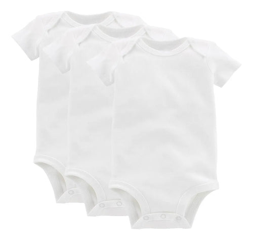 Pañalero Mameluco Bebé Manga Corta Algodón Suave 3pzs