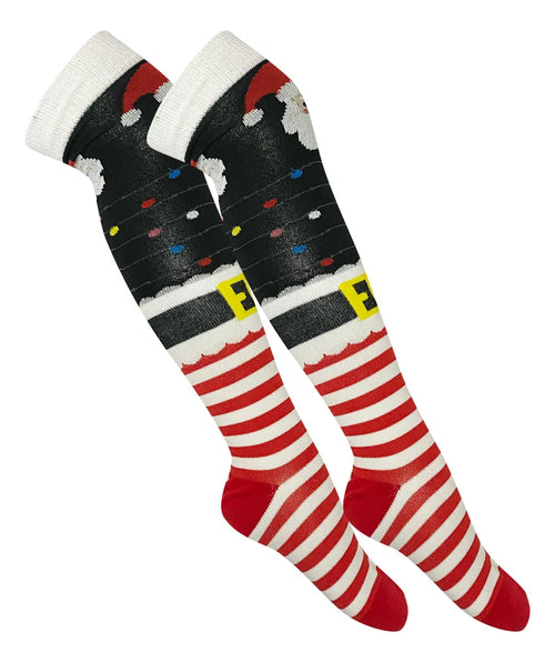 Calceta Larga Medieta Navideña Niña Varios Diseños
