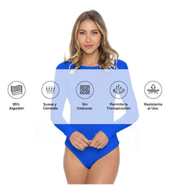 Leotardo Manga Larga Mujer Algodón Danza Ballet Uso Diario