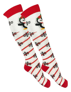 Calceta Larga Medieta Navideña Niña Varios Diseños