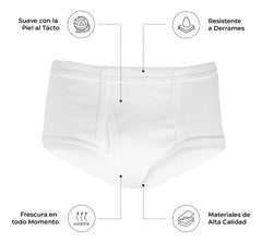 Calzón Trusa Niño Algodón Blanco Suave Alta Calidad 6pzs