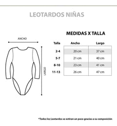 Leotardo Manga Larga Algodón Niña