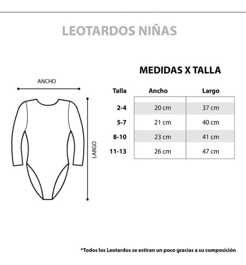 Leotardo Manga Larga Algodón Niña