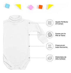 Pañalero Mameluco Bebé Cuello De Tortuga Algodón Suave 3 Pzs