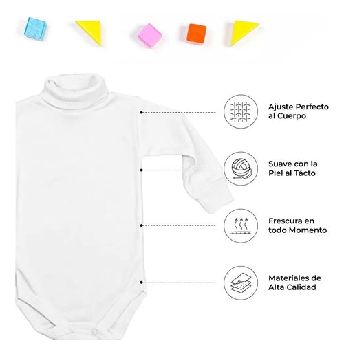 Pañalero Mameluco Bebé Cuello De Tortuga Algodón Suave 3 Pzs