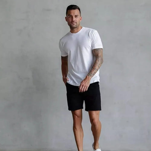 Playera Manga Corta Ultra Blanca Cuello Redondo Hombre