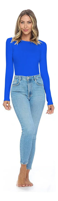 Leotardo Manga Larga Mujer Algodón Danza Ballet Uso Diario