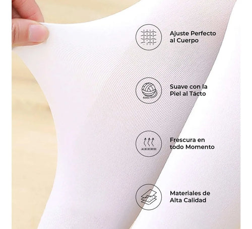 Leotardo Manga Larga Seamless + Malla Nylon Ballet Gimnasia