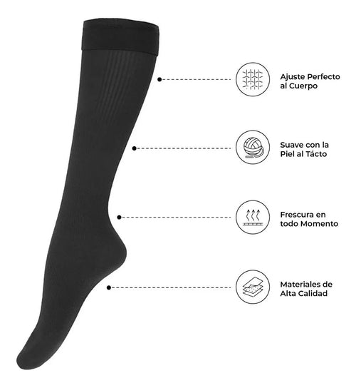 Calcetín Mediana Compresión Varices Embarazo Circulación