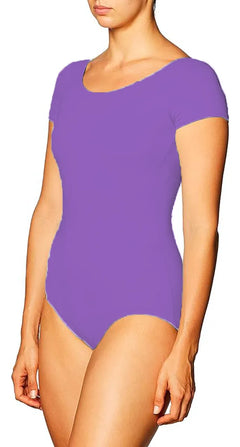 Leotardo Manga Corta Mujer Algodón Danza Ballet Uso Diario