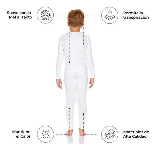 Conjunto De Ropa Interior Térmica Caliente Cómoda Niño Niña 2 Conjuntos