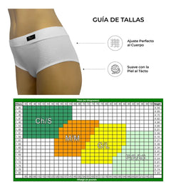 3pzs Pantaleta 3/4 Ropa Interior Mujer Algodón Moldea Figura