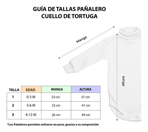 Pañalero Mameluco Bebé Cuello De Tortuga Algodón Suave 3 Pzs