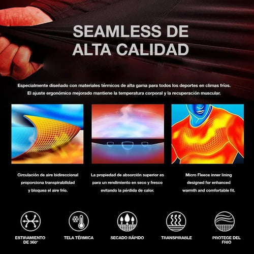 Playera Térmica Manga Larga Hombre Afelpada Caliente