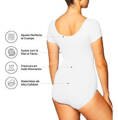 Leotardo Manga Corta Mujer Algodón Danza Ballet Uso Diario