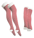 Calceta Larga Y Manga Navideña Villancicos Caramelo Rayada 3 Conjuntos