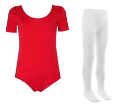 Leotardo Manga Corta Seamless + Malla Nylon Ballet Gimnasia