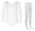 Leotardo Manga Larga Seamless + Malla Nylon Ballet Gimnasia