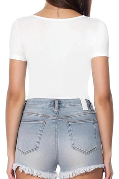 Leotardo Manga Corta Mujer Suave Sin Costuras Danza Vestir