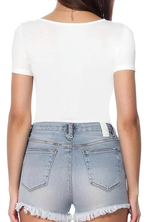 Leotardo Manga Corta Mujer Suave Sin Costuras Danza Vestir