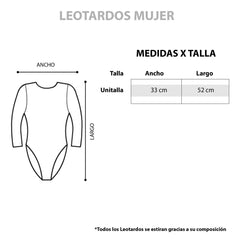 Leotardo Manga Larga Mujer Suave Seamless Danza Vestir