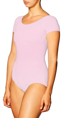 Leotardo Manga Corta Mujer Algodón Danza Ballet Uso Diario