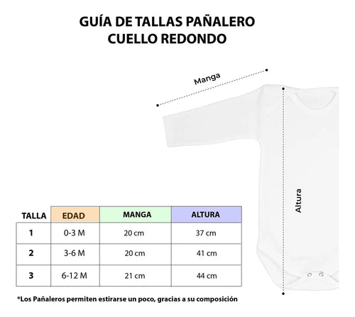 Pañalero Mameluco Bebé Cuello Redondo Algodón Suave 3pzs