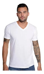 Playera Manga Corta Ultra Blanca Cuello V Hombre
