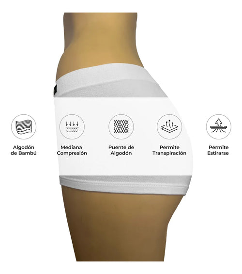 3pzs Ropa Interior Mujer Boxer 3/4 Fibra Bambú Moldea Figura