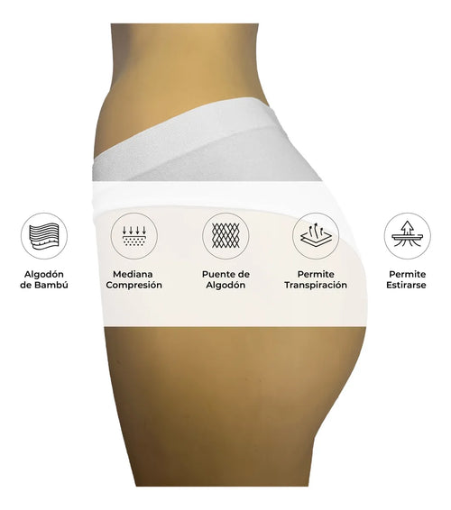 3pzs Bikini 3/4 Ropa Interior Mujer Algodón Moldea Figura