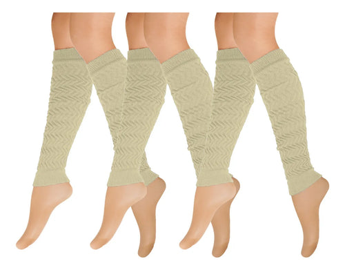 Calentador Piernas Mujer Algodón Suave Invierno Frio 3 Pares