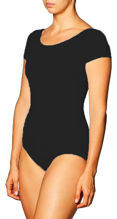 Leotardo Manga Corta Mujer Algodón Danza Ballet Uso Diario