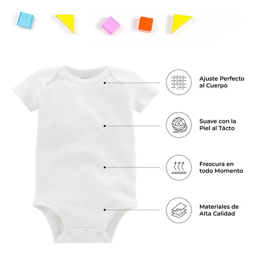 Pañalero Mameluco Bebé Manga Corta Algodón Suave 3pzs