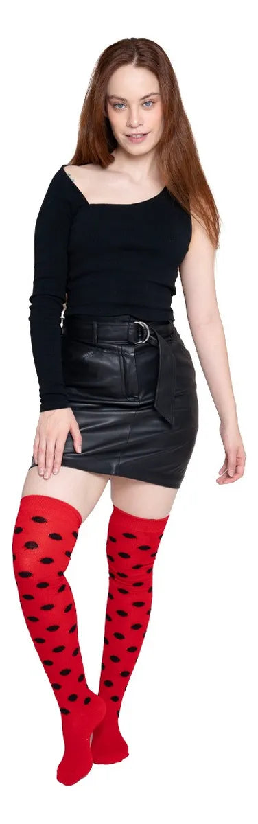 Calceta Larga Medieta Punteada Mujer