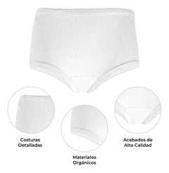 Calzón Pantaleta Niña Blanco Algodón Suave Alta Calidad 6pzs