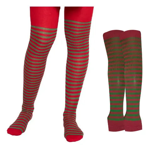 Calceta Larga Y Manga Navideña Villancicos Caramelo Rayada 3 Conjuntos