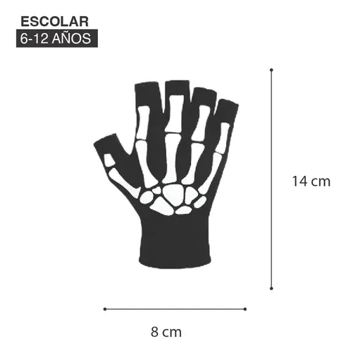 6 Pares Guantes Esqueleto Niño Y Bebé Halloween