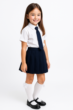 Calceta Escolar Con Moño Suave Niña Calidad Superior