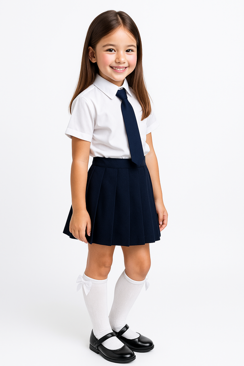 Calceta Escolar Con Moño Suave Niña Calidad Superior