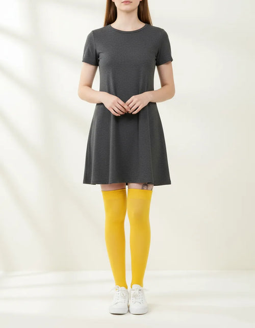 Calceta Larga Medieta Lisa Amarillo